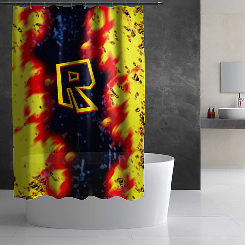 Шторка для ванной Roblox огенное лого / 3D-принт – фото 2