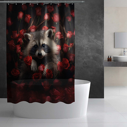 Шторка для ванной Инот в розах / 3D-принт – фото 2