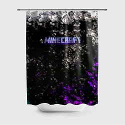 Шторка для душа Minecraft брызги красок неон, цвет: 3D-принт
