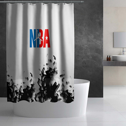 Шторка для ванной Basketball краски / 3D-принт – фото 2