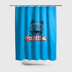 Шторка для душа Roblox синий кот, цвет: 3D-принт