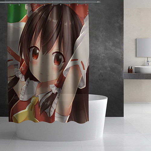 Шторка для ванной Touhou Project Рейму смущённая / 3D-принт – фото 2