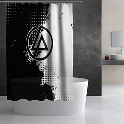 Шторка для душа Linkin park - черно-белая абстракция, цвет: 3D-принт — фото 2