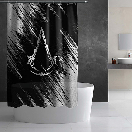 Шторка для ванной Assassins creed Mirage - потертости / 3D-принт – фото 2