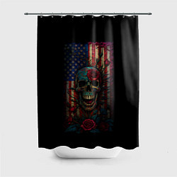 Шторка для душа Skull - USA, цвет: 3D-принт