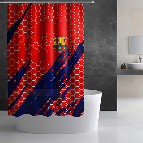 Шторка для ванной Барселона спорт краски текстура / 3D-принт – фото 2