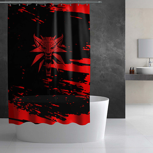 Шторка для ванной The witcher лого ведьмака краски / 3D-принт – фото 2