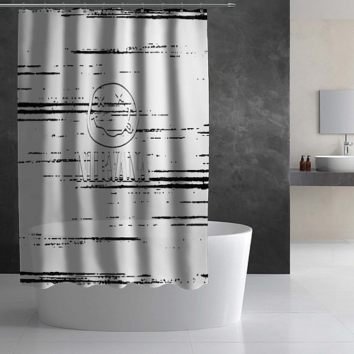 Шторка для ванной Nirvana штрихи чёрные / 3D-принт – фото 2