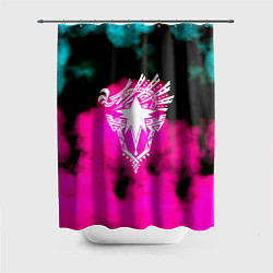 Шторка для душа Монстр хантер неоновые фон, цвет: 3D-принт
