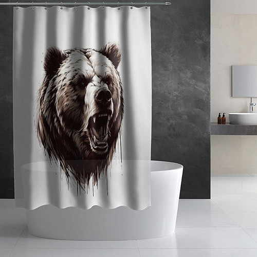 Шторка для ванной Медведь симпатяга / 3D-принт – фото 2