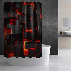 Шторка для душа Неоновые квадратики, цвет: 3D-принт — фото 2