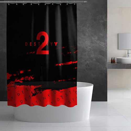 Шторка для ванной Destiny 2 краски надписи / 3D-принт – фото 2