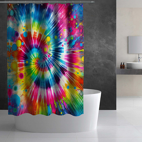 Шторка для ванной Узор красками / 3D-принт – фото 2
