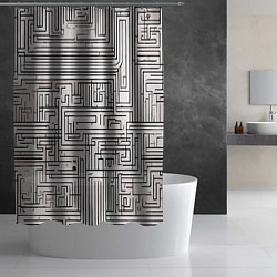 Шторка для душа Лабиринт чб, цвет: 3D-принт — фото 2