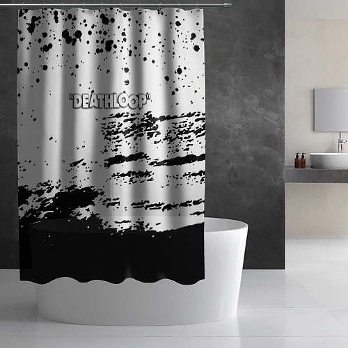 Шторка для ванной Deathloop чёрные краски / 3D-принт – фото 2