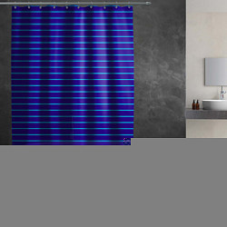 Шторка для душа Неоновые линии циан на темно синем, цвет: 3D-принт — фото 2
