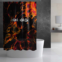 Шторка для душа Papa Roach red lava, цвет: 3D-принт — фото 2