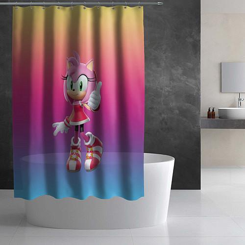 Шторка для ванной Соник Эми Роуз / 3D-принт – фото 2