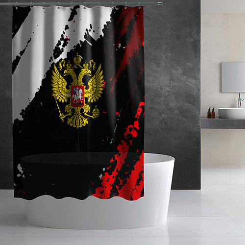 Шторка для ванной Россия герб текстура краски / 3D-принт – фото 2