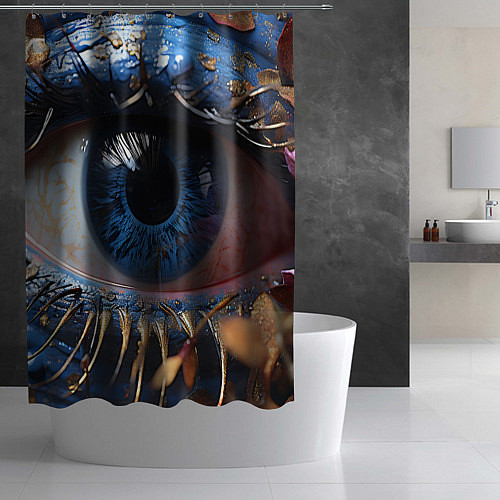 Шторка для ванной Глаз с золотом / 3D-принт – фото 2