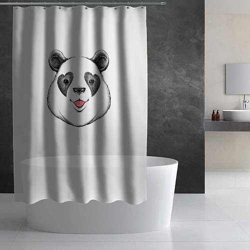 Шторка для ванной Влюблённый панда / 3D-принт – фото 2