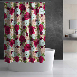 Шторка для душа Цветочный фон, цвет: 3D-принт — фото 2