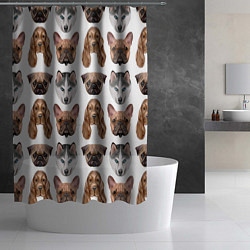 Шторка для душа Текстура собак, цвет: 3D-принт — фото 2
