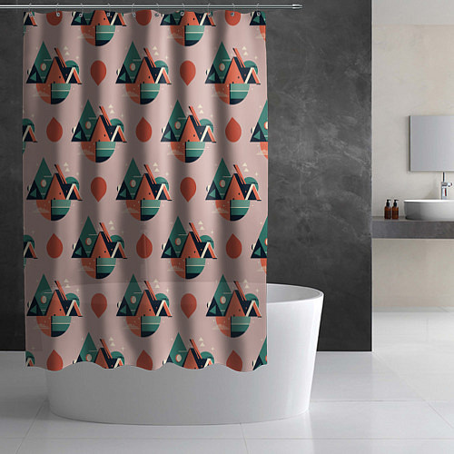 Шторка для ванной Абстракция, треугольник / 3D-принт – фото 2