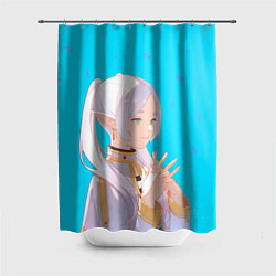 Шторка для душа Frieren: Blue Pattern, цвет: 3D-принт