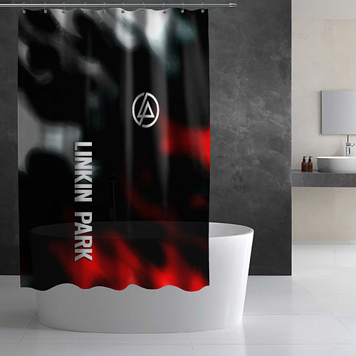 Шторка для ванной Linkin park flame / 3D-принт – фото 2