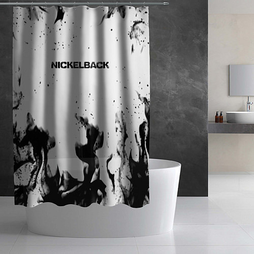 Шторка для ванной Nickelback серый дым рок / 3D-принт – фото 2