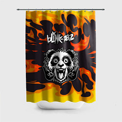Шторка для душа Blink 182 рок панда и огонь, цвет: 3D-принт