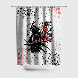 Шторка для душа Ghost of Tsushima - sakura samurai ghost, цвет: 3D-принт