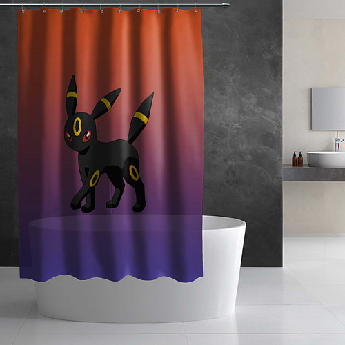 Шторка для ванной Умбреон покемон-кот / 3D-принт – фото 2