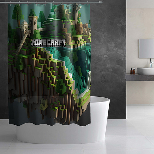 Шторка для ванной Minecraft logo летняя карта / 3D-принт – фото 2