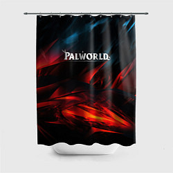 Шторка для душа Palworld логотип абстракт на темном фоне, цвет: 3D-принт