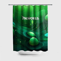 Шторка для душа Palworld зеленый мир, цвет: 3D-принт