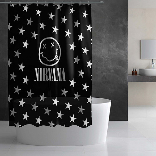 Шторка для ванной Nirvana stars steel / 3D-принт – фото 2