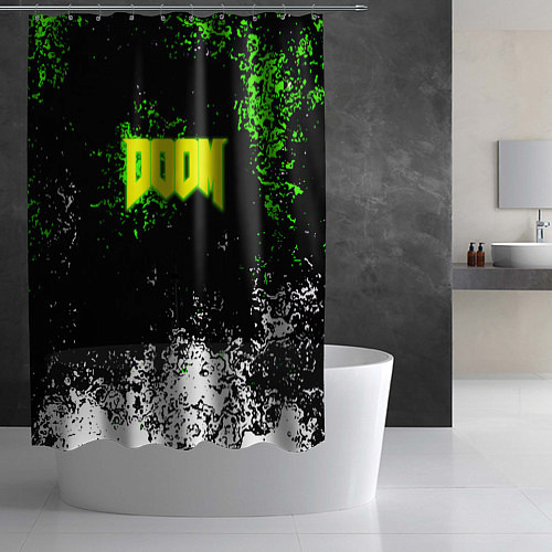Шторка для ванной Doom токсичное лого краски / 3D-принт – фото 2