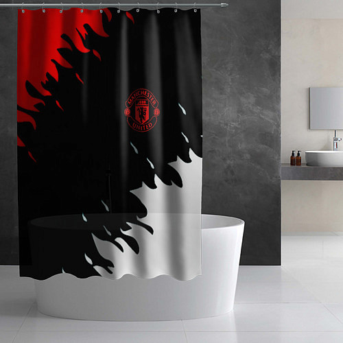 Шторка для ванной Manchester United flame fc / 3D-принт – фото 2
