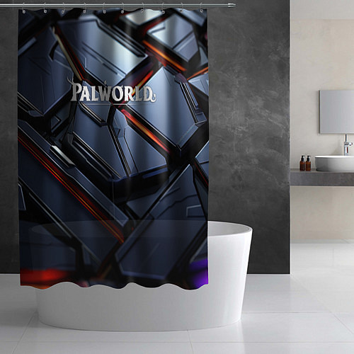 Шторка для ванной Palworld логотип космически плиты / 3D-принт – фото 2