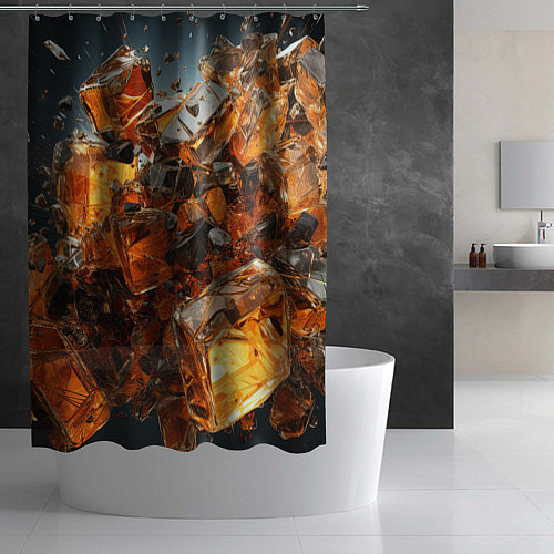 Шторка для ванной Янтарный взрыв / 3D-принт – фото 2