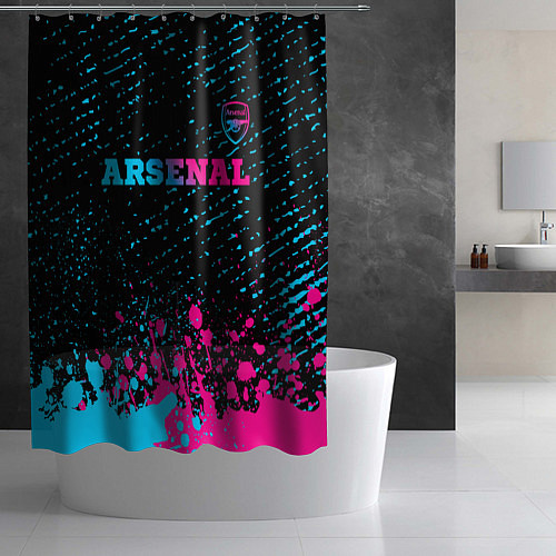 Шторка для ванной Arsenal - neon gradient посередине / 3D-принт – фото 2
