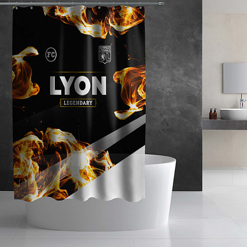 Шторка для ванной Lyon legendary sport fire / 3D-принт – фото 2