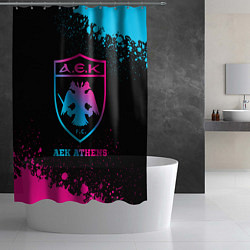 Шторка для душа AEK Athens - neon gradient, цвет: 3D-принт — фото 2