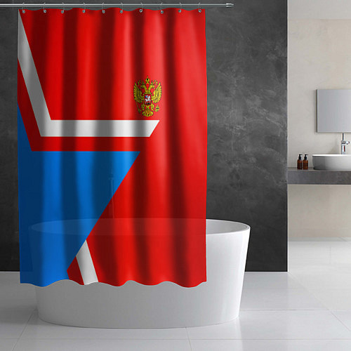Шторка для ванной Герб России звезда спорт / 3D-принт – фото 2