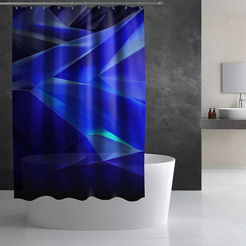 Шторка для ванной Black and blue abstract background sport style / 3D-принт – фото 2