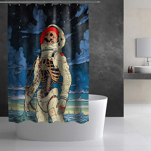 Шторка для ванной Скелет - астронавт / 3D-принт – фото 2