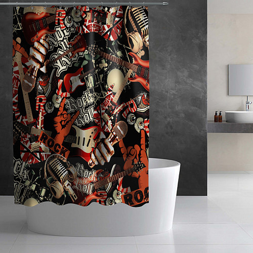 Шторка для ванной Рок патерн / 3D-принт – фото 2