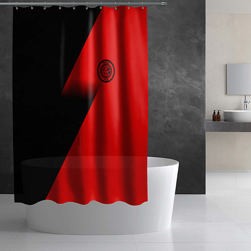 Шторка для ванной Inter geometry red sport / 3D-принт – фото 2